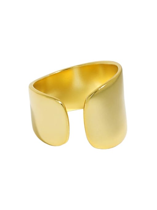 18K gold [No. 14 adjustable] 925 Sterling Silver Smooth Geometric Minimalist Band Ring